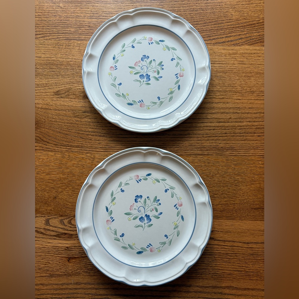 Hearthside- Floral Expressions- set of 2- scallop dinner plates-discontinued